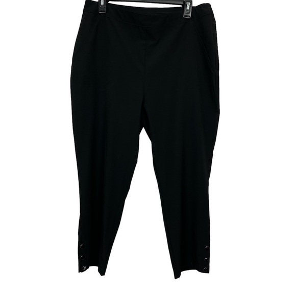 Chico’s Women’s Pull On Pants Sz 10 (Chico Sz 1.5) Color Black Pockets Stretch - Picture 1 of 12